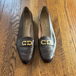 Salvatore Ferragamo Brown Leather Loafers 11.5